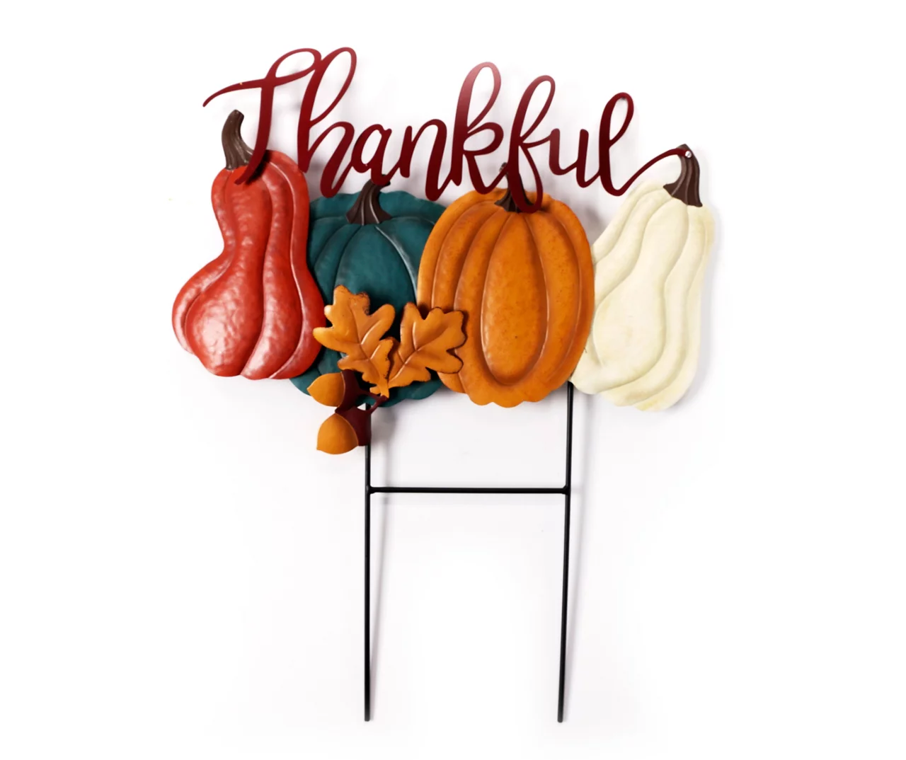 27.63" Thankful Pumpkin & Gourd Yard Stake 3 27.63" Thankful Pumpkin & Gourd Yard Stake