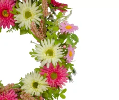 23" Pink & Yellow Mums & Berry Wreath -Outdoor Decor Sales 810574647 2