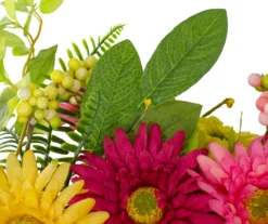 23" Pink & Yellow Mums & Daisy Wreath -Outdoor Decor Sales 810574649 3