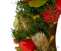 12" Peach Floral & Moss Wreath -Outdoor Decor Sales 810574681 2