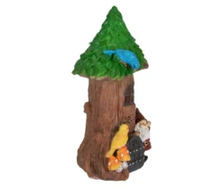 14" Green Leaf Tree & Gnome Solar Garden Statuary -Outdoor Decor Sales 810575971 3