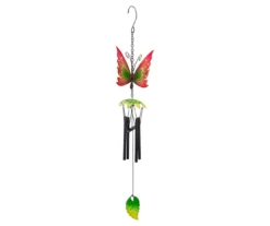 19" Red Butterfly Metal Windchime -Outdoor Decor Sales 810575999 4