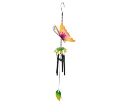19" Orange Butterfly Metal Windchime -Outdoor Decor Sales 810576000 3