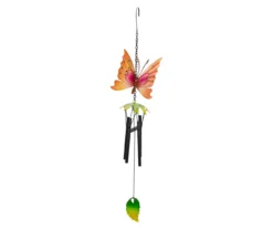 19" Orange Butterfly Metal Windchime -Outdoor Decor Sales 810576000 4