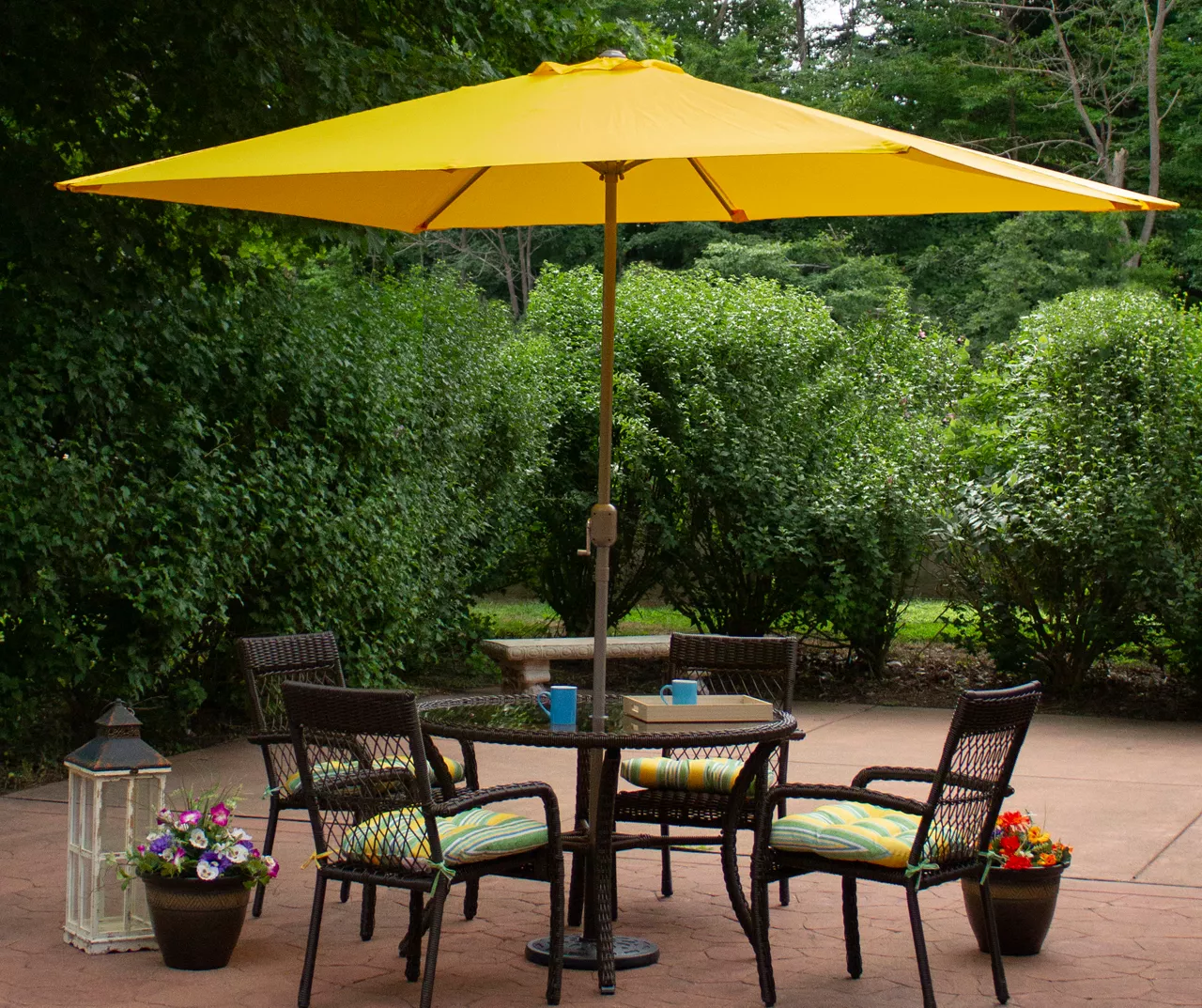 Northlight 6.5' X 9.75' Yellow Rectangular Patio Umbrella 4 Northlight 6.5' X 9.75' Yellow Rectangular Patio Umbrella - Image 2