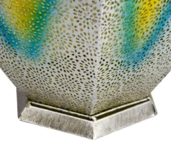 Northlight Silver Floral Cutout LED Hanging Solar Lantern -Outdoor Decor Sales 810576008 4