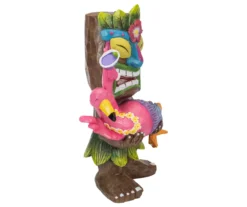 15" Tiki & Flamingo Solar Garden Statuary -Outdoor Decor Sales 810576046 2