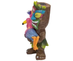 15" Tiki & Flamingo Solar Garden Statuary -Outdoor Decor Sales 810576046 3