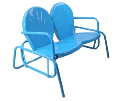 Northlight Turquoise 2-Person Metal Glider Bench -Outdoor Decor Sales 810576049 2