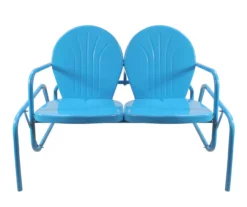 Northlight Turquoise 2-Person Metal Glider Bench