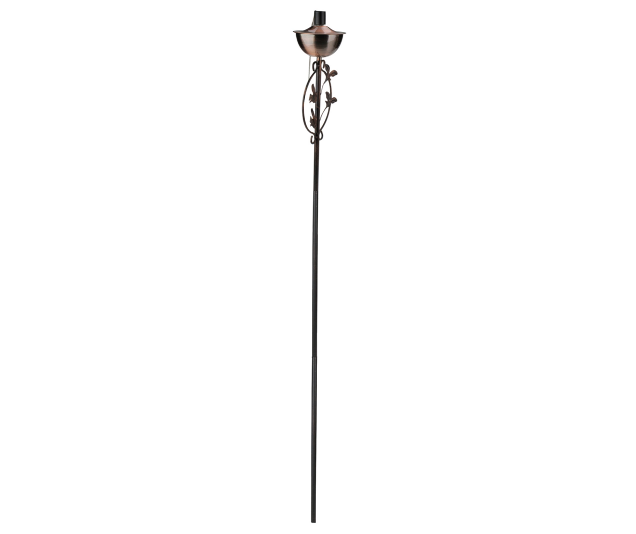 64.5" Brushed Copper Floral Motif Oil Patio Torch 5 64.5" Brushed Copper Floral Motif Oil Patio Torch - Image 3