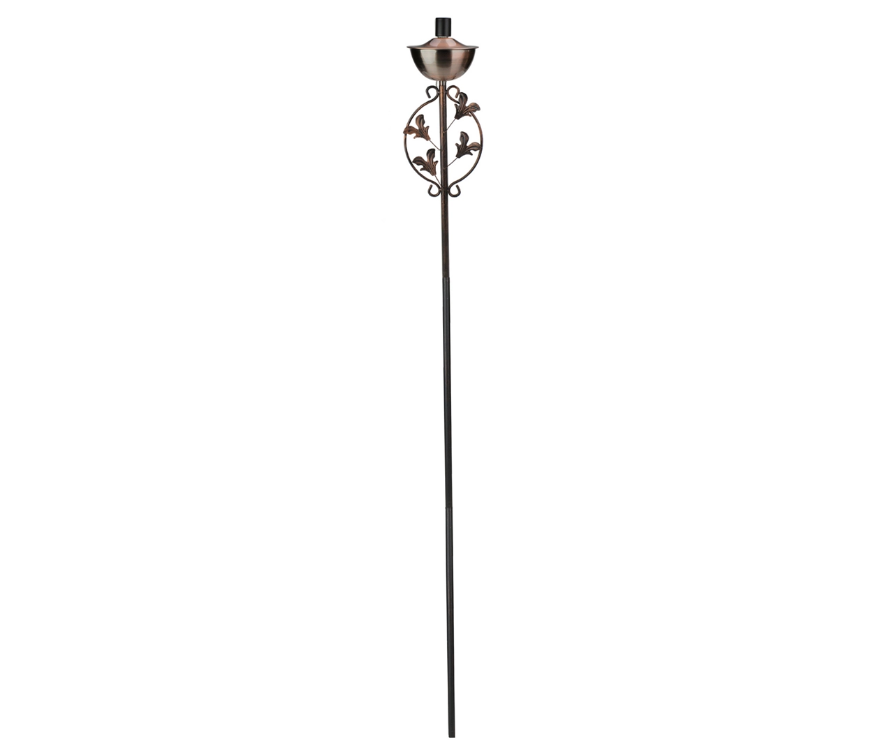 64.5" Brushed Copper Floral Motif Oil Patio Torch 3 64.5" Brushed Copper Floral Motif Oil Patio Torch