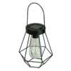Northlight Black Geometric Hanging Solar Lantern -Outdoor Decor Sales 810576103