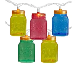 Northlight Multi-Color Mason Jar Mini Light Set, 10-Lights