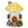 Northlight Yellow Floral House Solar Garden Statuary