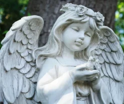 20.5" Angel Holding Bird Garden Statuary -Outdoor Decor Sales 810576181 2