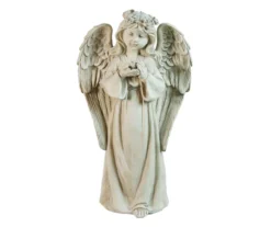 20.5" Angel Holding Bird Garden Statuary