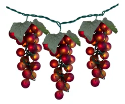 Northlight Red Winery Grape Mini Light Set, 4-Count