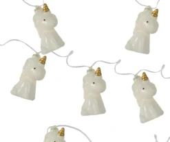 Northlight White & Gold Unicorn LED Wide Angle Light Set, 10-Lights -Outdoor Decor Sales 810576186 2