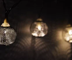 Sienna Silver Mesh Globe LED Micro Wide Angle Light Set, 10-Lights -Outdoor Decor Sales 810576208 2