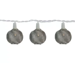 Sienna Silver Mesh Globe LED Micro Wide Angle Light Set, 10-Lights
