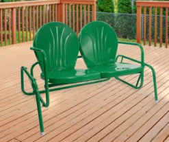 Northlight Green 2-Person Metal Glider Bench -Outdoor Decor Sales 810576211 1