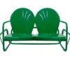 Northlight Green 2-Person Metal Glider Bench -Outdoor Decor Sales 810576211