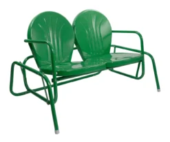 Northlight Green 2-Person Metal Glider Bench -Outdoor Decor Sales 810576211 2