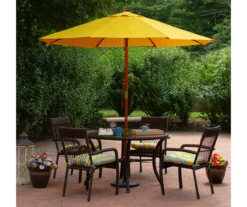 Northlight 9' Yellow Market Wood Patio Umbrella -Outdoor Decor Sales 810576292 1