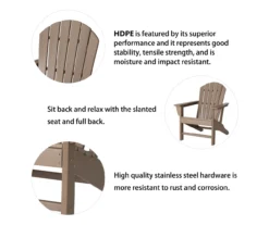 Glitzhome 5-Piece Adirondack Outdoor Chair & Coffee Table Set -Outdoor Decor Sales 810582012 5