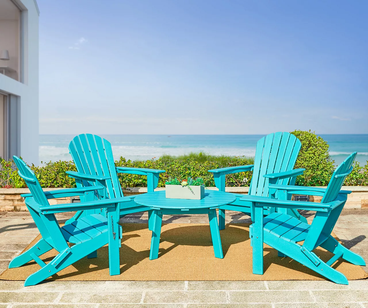 Glitzhome 5-Piece Adirondack Outdoor Folding Chair & Coffee Table Set 9 Glitzhome 5-Piece Adirondack Outdoor Folding Chair & Coffee Table Set - Image 7