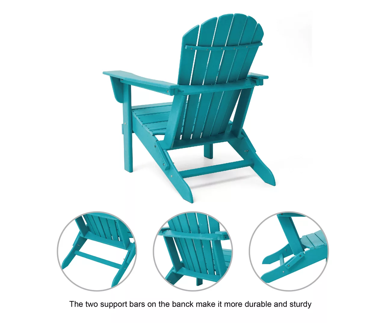 Glitzhome 5-Piece Adirondack Outdoor Folding Chair & Coffee Table Set 12 Glitzhome 5-Piece Adirondack Outdoor Folding Chair & Coffee Table Set - Image 10