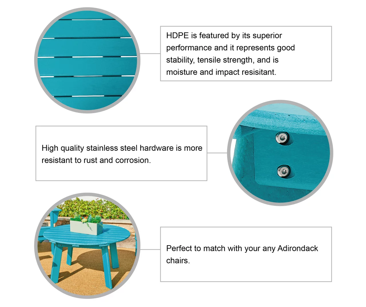 Glitzhome 5-Piece Adirondack Outdoor Folding Chair & Coffee Table Set 13 Glitzhome 5-Piece Adirondack Outdoor Folding Chair & Coffee Table Set - Image 11