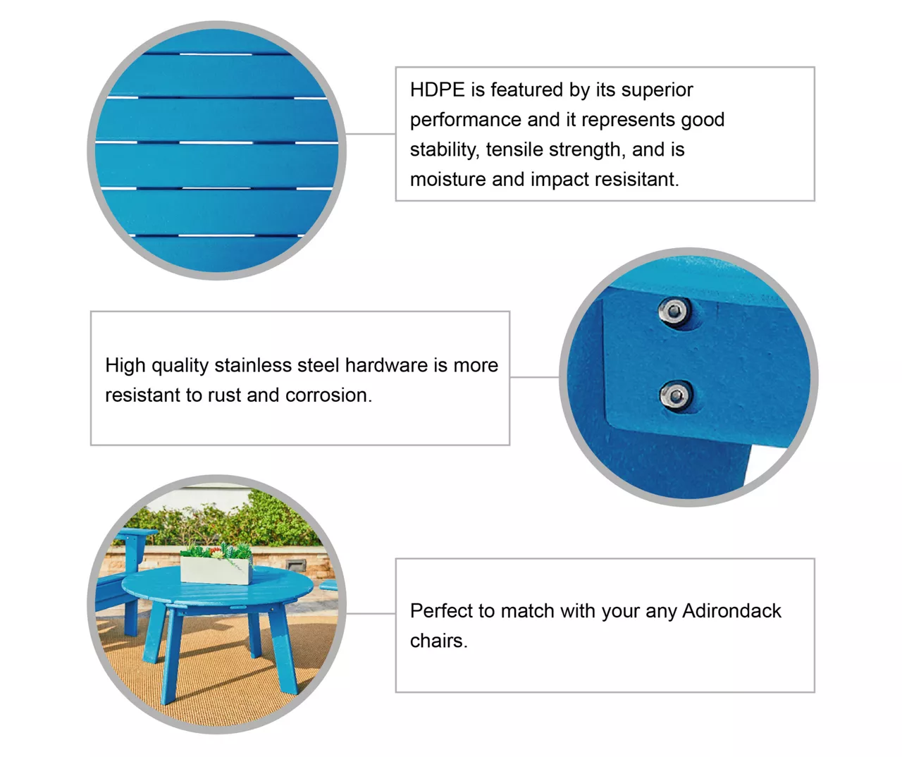 Glitzhome 5-Piece Adirondack Outdoor Folding Chair & Coffee Table Set 19 Glitzhome 5-Piece Adirondack Outdoor Folding Chair & Coffee Table Set - Image 17