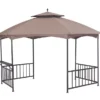11.41' X 13.18' Khaki Hexagon Soft Top Gazebo -Outdoor Decor Sales 810582298