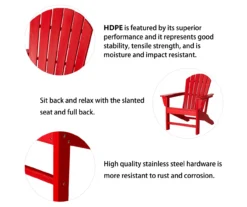 Glitzhome Adirondack Outdoor Chairs, 2-Pack -Outdoor Decor Sales 810582301 4