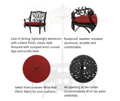 Glitzhome 5-Piece Cast Aluminum Cushioned Patio Dining Set -Outdoor Decor Sales 810582319 6