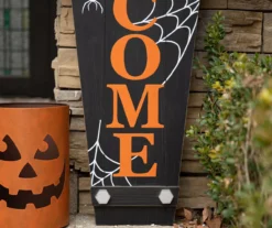 "Welcome" Spider & Web Coffin Leaner Decor -Outdoor Decor Sales 810587768 5