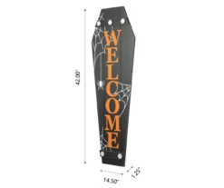 "Welcome" Spider & Web Coffin Leaner Decor -Outdoor Decor Sales 810587768 6
