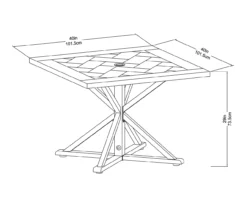 Pembroke Herringbone Top Steel Patio Dining Table -Outdoor Decor Sales 810588662 X0 1