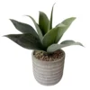 Artificial Succulent In Gray Triangle Carved Cement Pot -Outdoor Decor Sales 810588667 A0 1