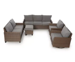 Broyhill Yorktown All-Weather Wicker Cushioned Patio Sofa -Outdoor Decor Sales 810589124 810589123 A8 7 1