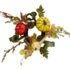 Yellow & Red Pumpkin & Foliage Harvest Wreath, (13") -Outdoor Decor Sales 810590291