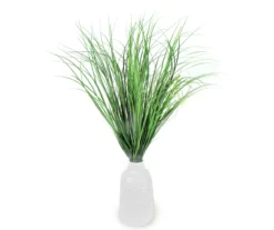 Green Tall Grass Arrangement With White Vase