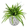 Green Leaf Arrangement With Black & White Arch Print Ceramic Pot -Outdoor Decor Sales 810593168