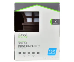 Brown Finish LED Solar Post Cap Light Set, 2-Pack -Outdoor Decor Sales 810594406 P0 1