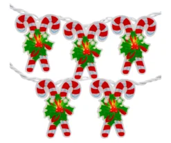 Northlight Crisscross Candy Canes Light Set With White Wire, 10-Lights