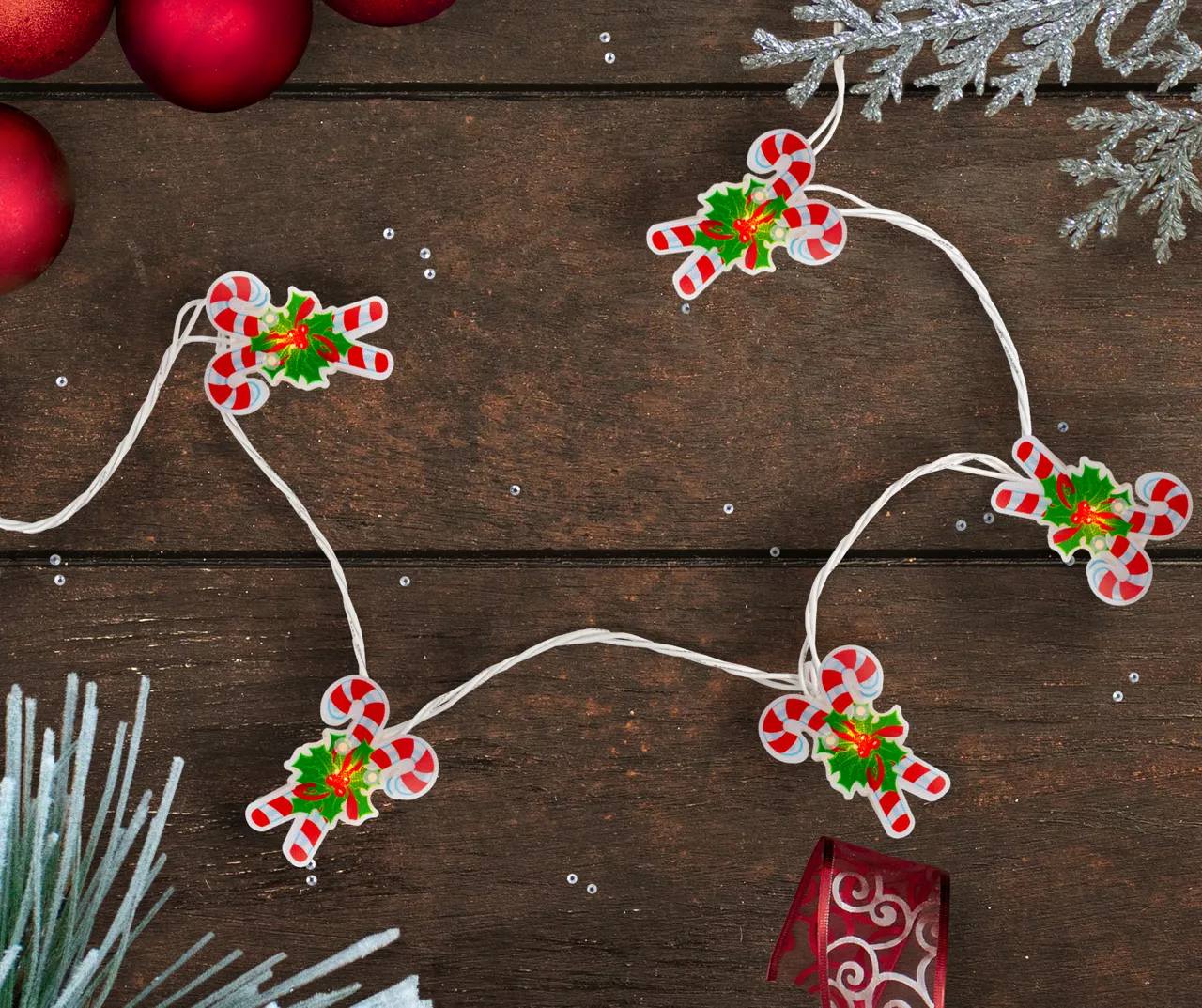 Northlight Crisscross Candy Canes Light Set With White Wire, 10-Lights 4 Northlight Crisscross Candy Canes Light Set With White Wire, 10-Lights - Image 2