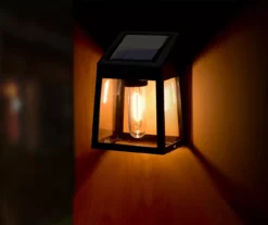 Black Filament LED Solar Wall Light Set, 2-Pack -Outdoor Decor Sales 810595510 B0 1 1