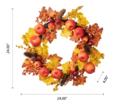 24" Apple, Berry & Leaf Wreath -Outdoor Decor Sales 810596395 5
